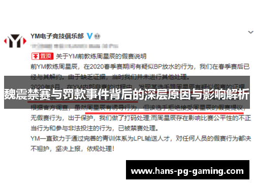 魏震禁赛与罚款事件背后的深层原因与影响解析 魏震禁赛与罚款事件背后的深层原因与影响解析